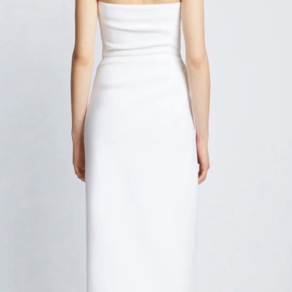 Proenza Schouler Shira Strapless White Dress in Matte Double Crepe - Picture 2 of 5